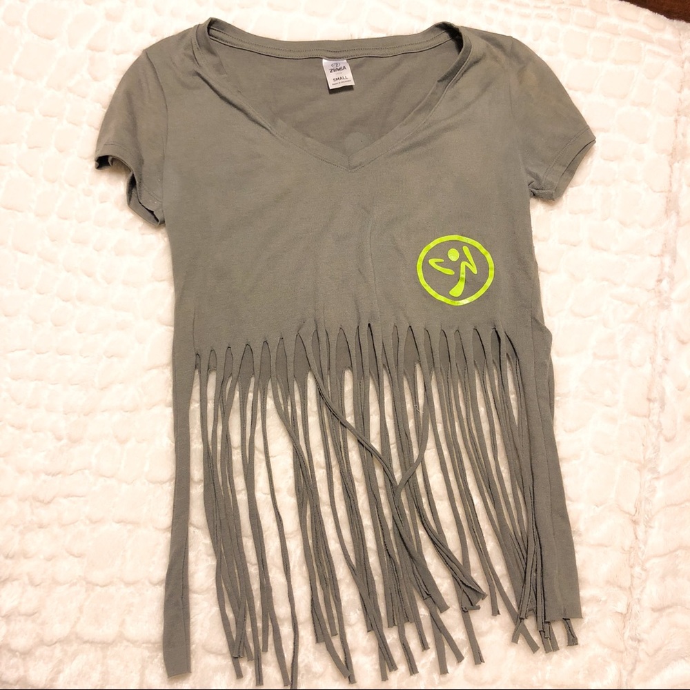 Gray zumba crop top